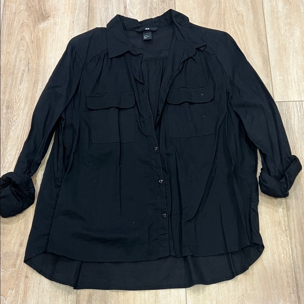 H&M Black Button-Down Shirt